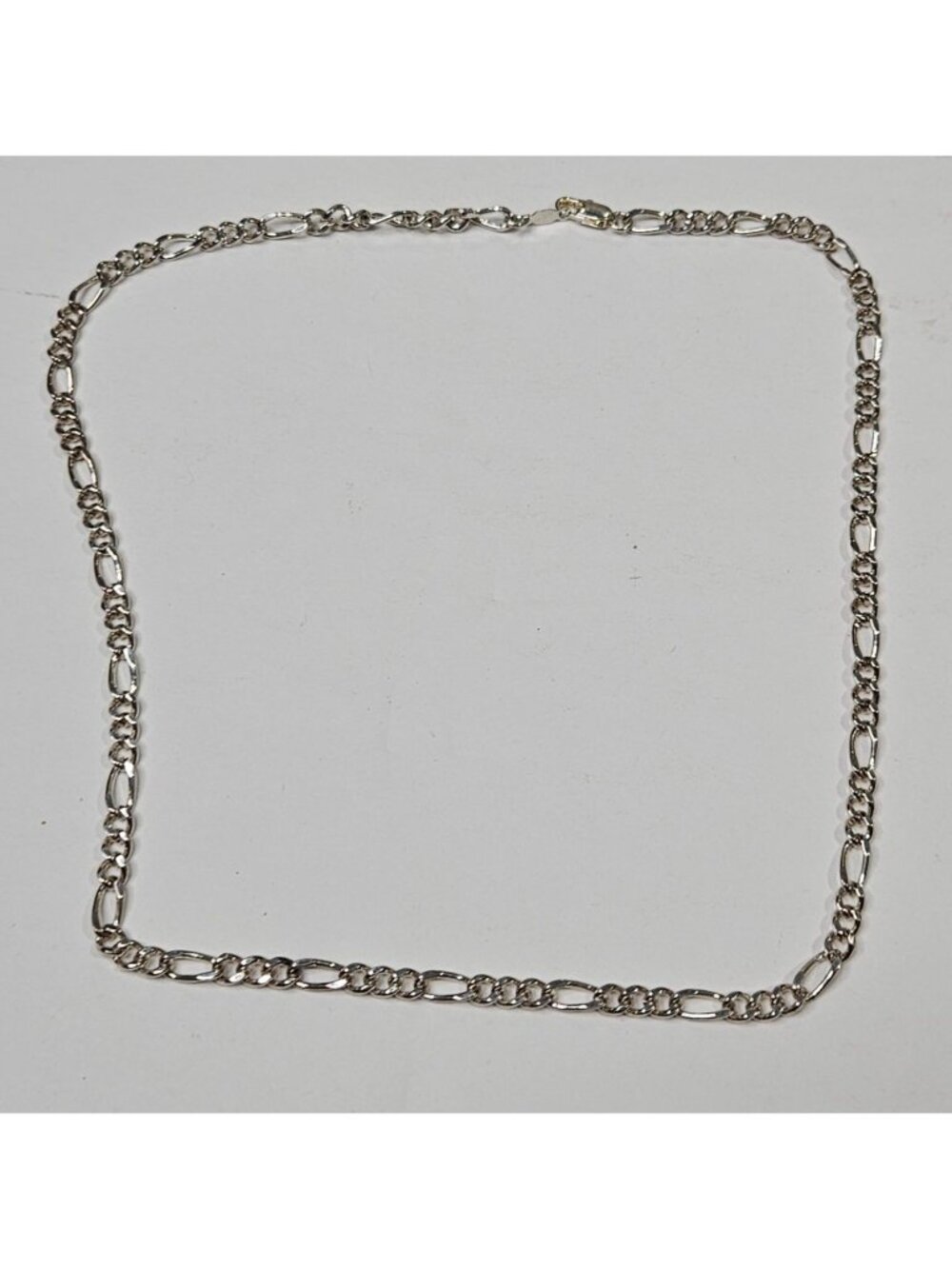 Silvertone Figaro Chain Necklace 20 inches Long
